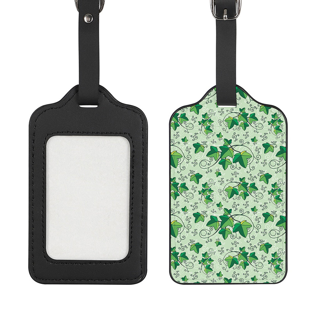 Christmas Ivy Leaf Pattern Print Luggage Tag