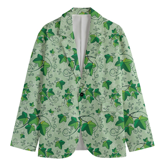 Christmas Ivy Leaf Pattern Print Men's Blazer