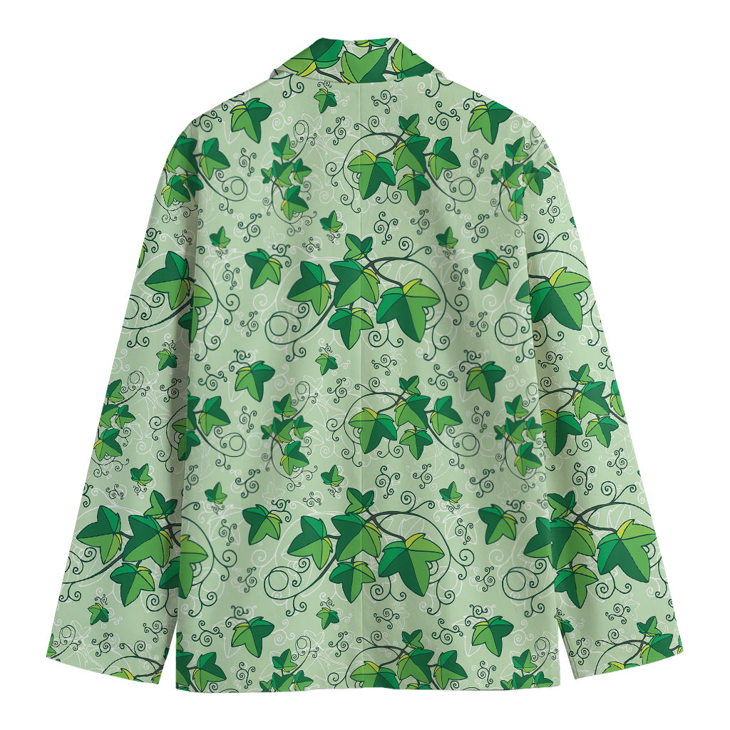 Christmas Ivy Leaf Pattern Print Men's Blazer