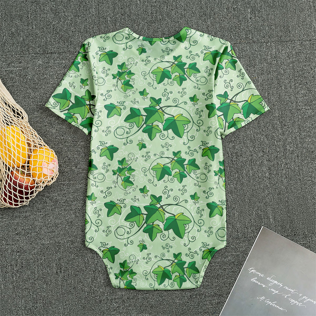 Christmas Ivy Leaf Pattern Print Men's Bodysuit