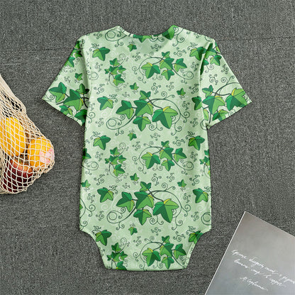 Christmas Ivy Leaf Pattern Print Men's Bodysuit