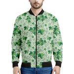 Christmas Ivy Leaf Pattern Print Men's Bomber Jacket