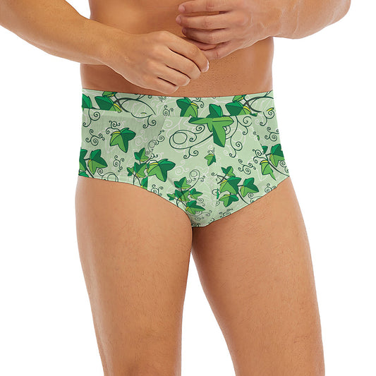 Christmas Ivy Leaf Pattern Print Men's Briefs