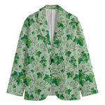 Christmas Ivy Leaf Pattern Print Men's Cotton Blazer