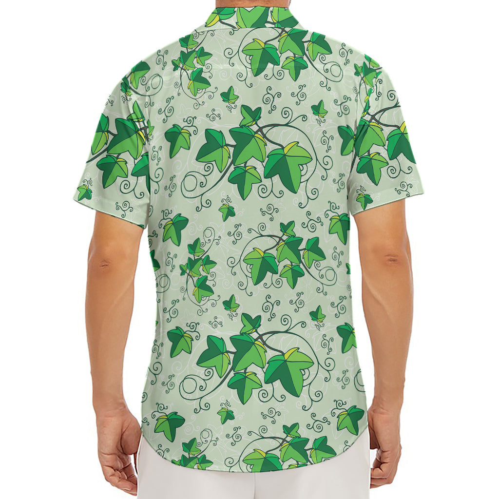 Christmas Ivy Leaf Pattern Print Men's Deep V-Neck Shirt