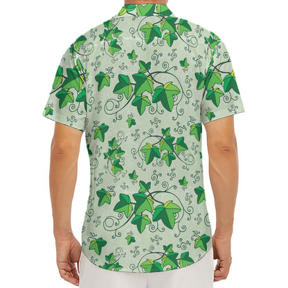 Christmas Ivy Leaf Pattern Print Men's Deep V-Neck Shirt