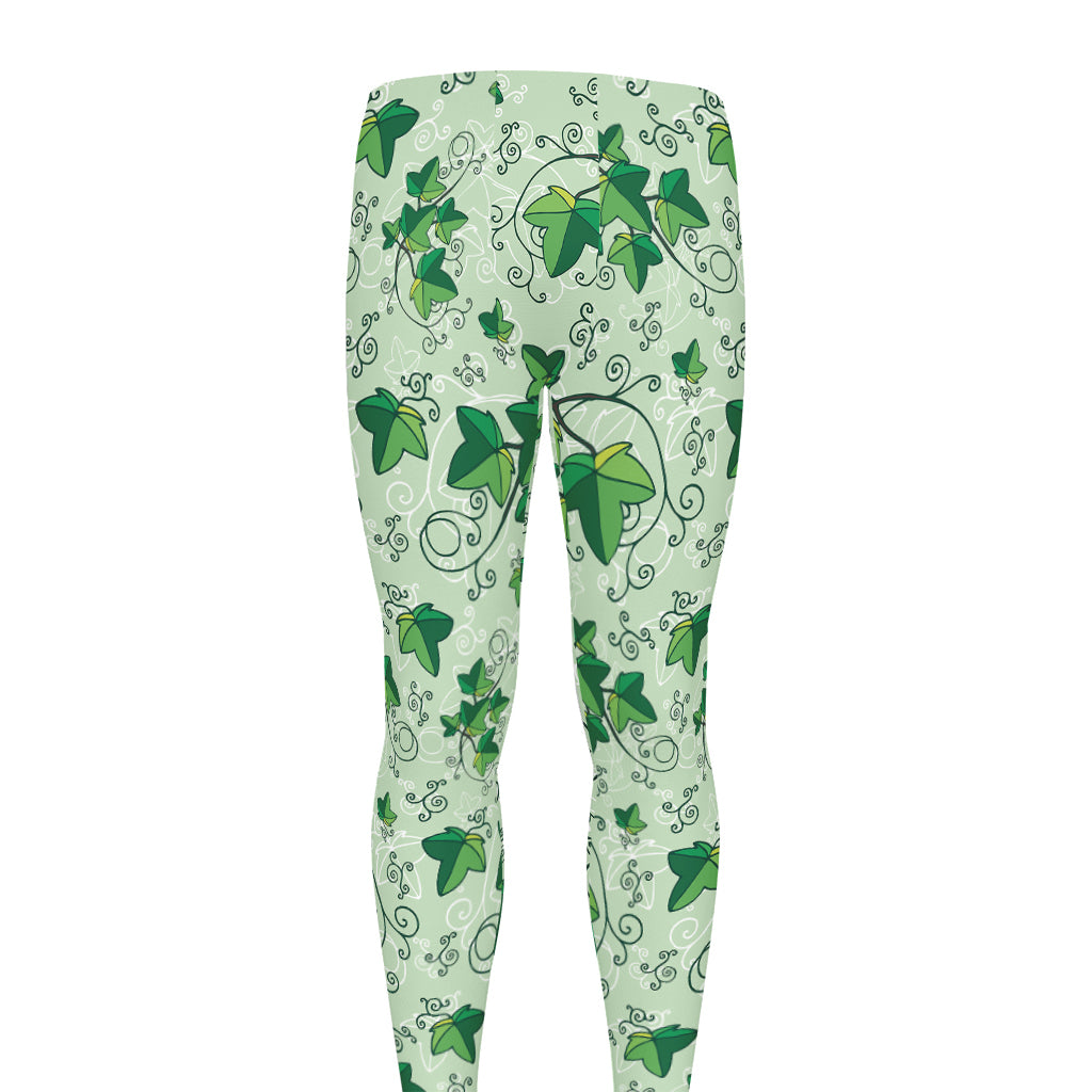 Christmas Ivy Leaf Pattern Print Men's leggings