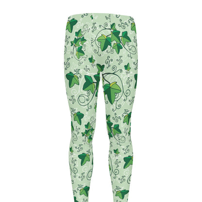 Christmas Ivy Leaf Pattern Print Men's leggings