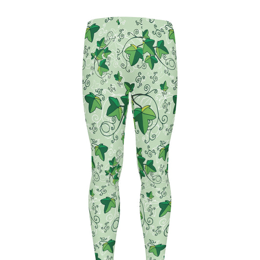 Christmas Ivy Leaf Pattern Print Men's leggings