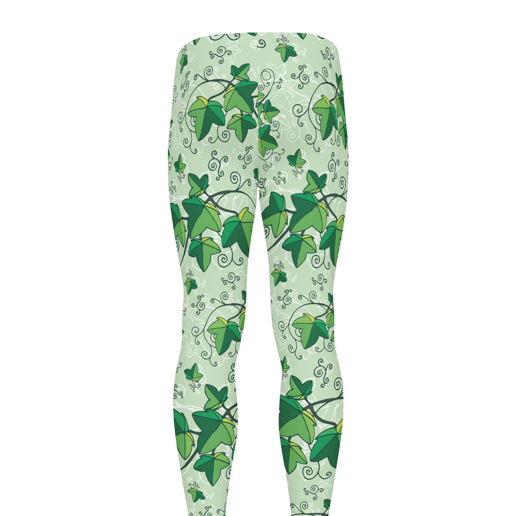 Christmas Ivy Leaf Pattern Print Men's leggings