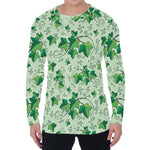 Christmas Ivy Leaf Pattern Print Men's Long Sleeve T-Shirt