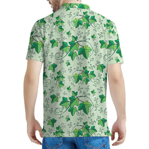 Christmas Ivy Leaf Pattern Print Men's Polo Shirt