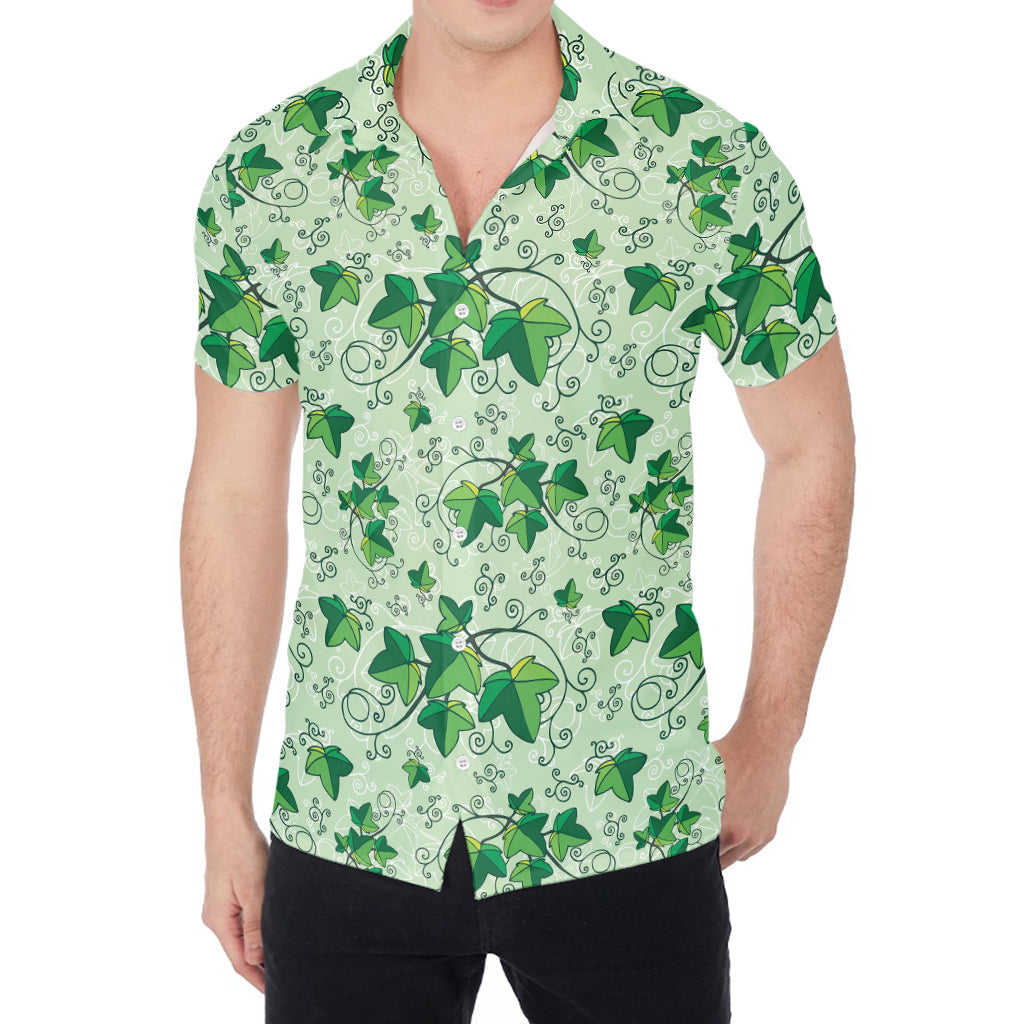 Christmas Ivy Leaf Pattern Print Men's Shirt