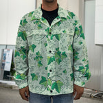 Christmas Ivy Leaf Pattern Print Men's Shirt Jacket