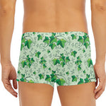 Christmas Ivy Leaf Pattern Print Men's Short Boxer Briefs