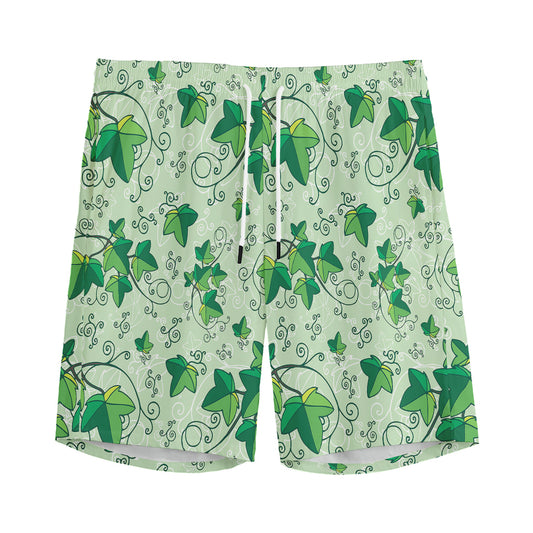 Christmas Ivy Leaf Pattern Print Men's Sports Shorts