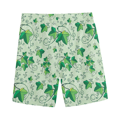Christmas Ivy Leaf Pattern Print Men's Sports Shorts