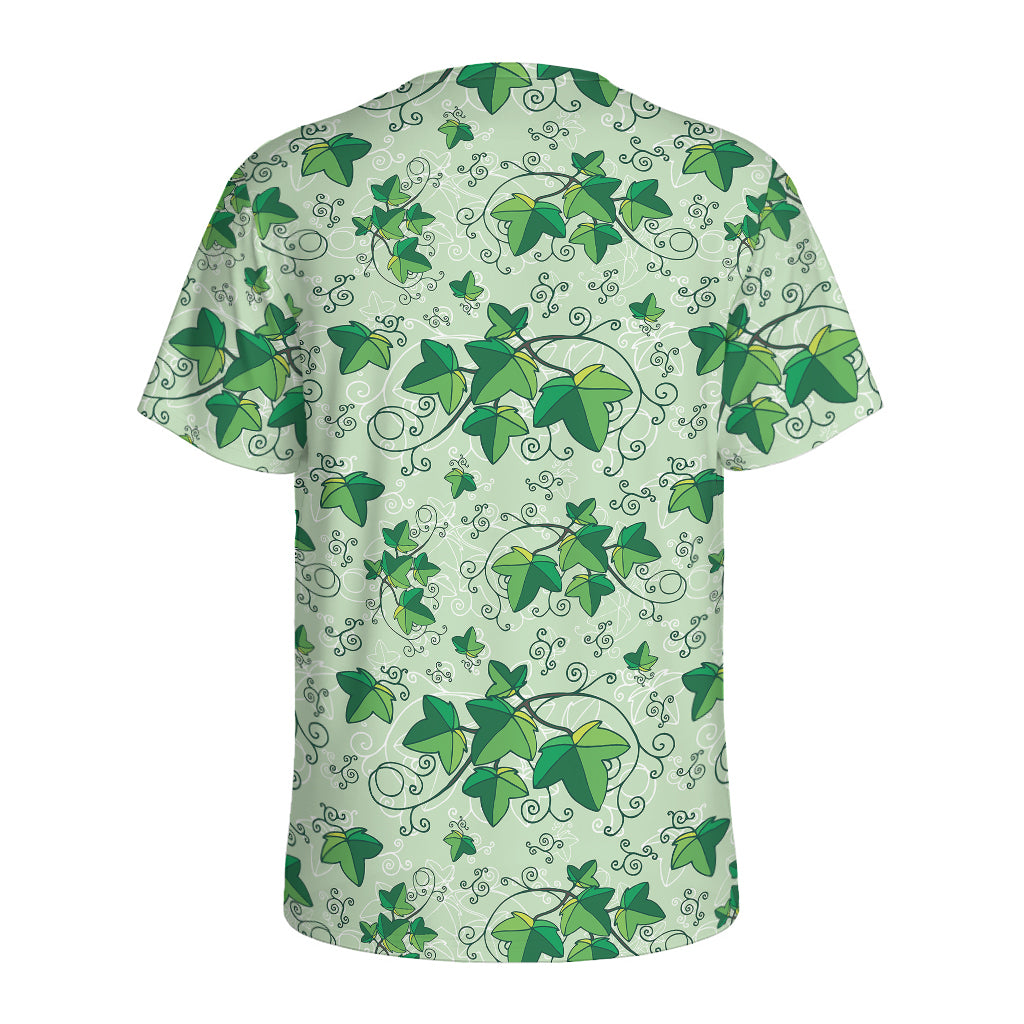 Christmas Ivy Leaf Pattern Print Men's Sports T-Shirt