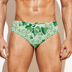 Christmas Ivy Leaf Pattern Print Men's Swim Briefs