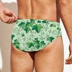 Christmas Ivy Leaf Pattern Print Men's Swim Briefs