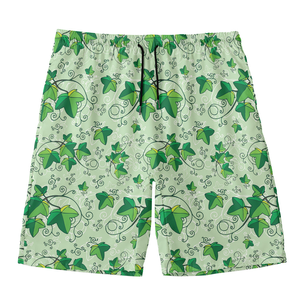 Christmas Ivy Leaf Pattern Print Men's Swim Trunks