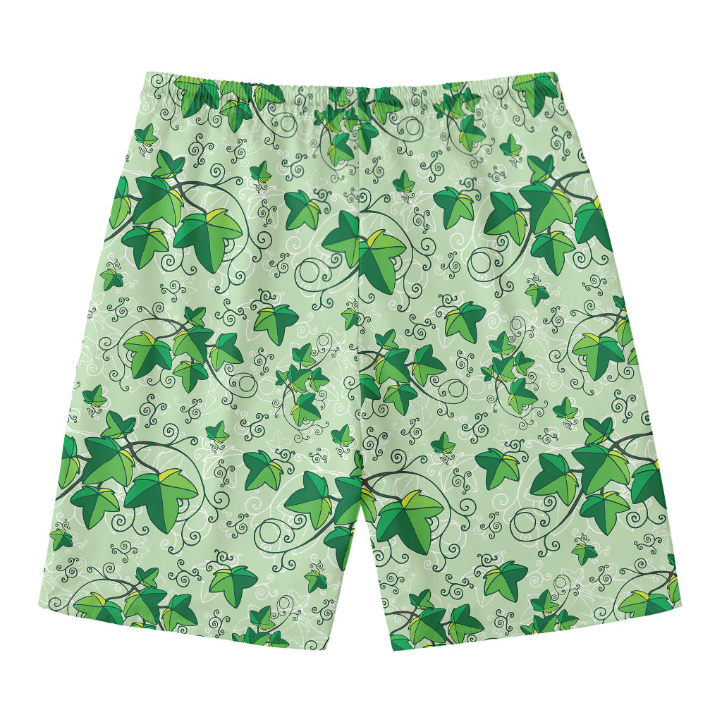 Christmas Ivy Leaf Pattern Print Men's Swim Trunks