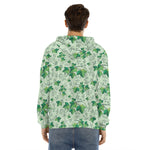 Christmas Ivy Leaf Pattern Print Men's Velvet Pullover Hoodie