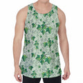 Christmas Ivy Leaf Pattern Print Men's Velvet Tank Top