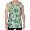 Christmas Ivy Leaf Pattern Print Men's Velvet Tank Top