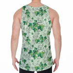 Christmas Ivy Leaf Pattern Print Men's Velvet Tank Top