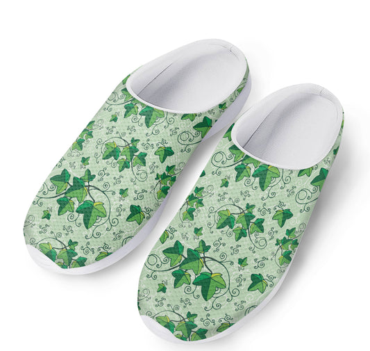 Christmas Ivy Leaf Pattern Print Mesh Casual Shoes