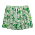 Christmas Ivy Leaf Pattern Print Mesh Shorts