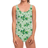 Christmas Ivy Leaf Pattern Print One Piece Swimsuit