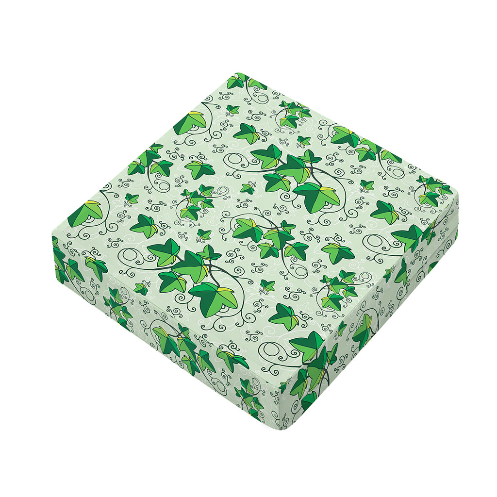 Christmas Ivy Leaf Pattern Print Outdoor Seat Cushion Cover