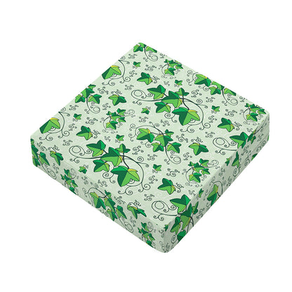Christmas Ivy Leaf Pattern Print Outdoor Seat Cushion Cover