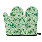 Christmas Ivy Leaf Pattern Print Oven Mitts