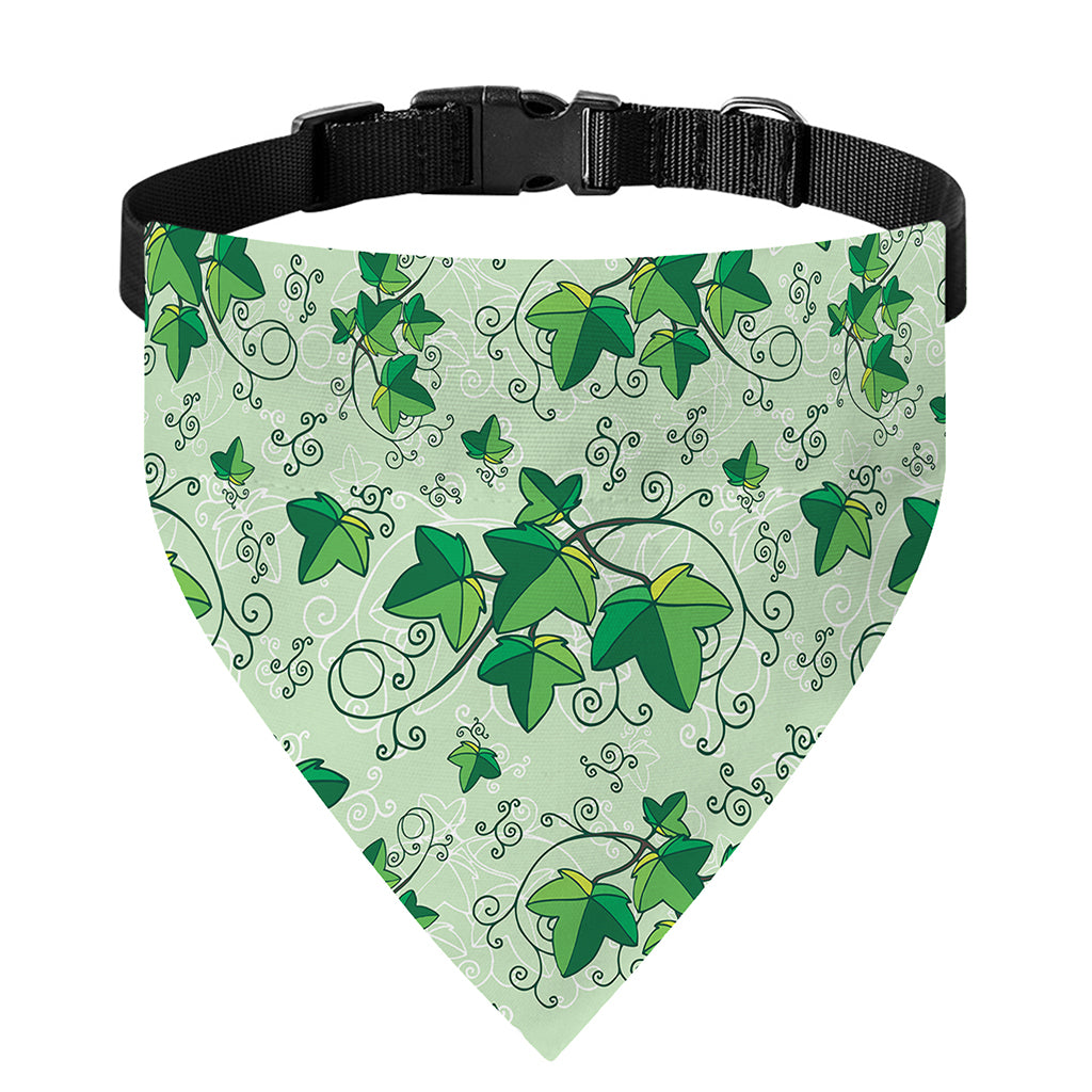 Christmas Ivy Leaf Pattern Print Over The Collar Dog Bandana