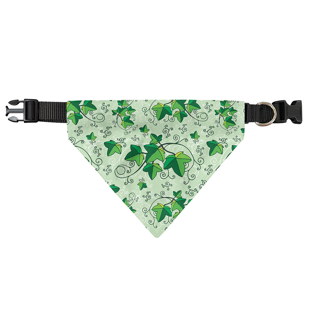 Christmas Ivy Leaf Pattern Print Over The Collar Dog Bandana
