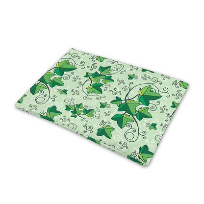 Christmas Ivy Leaf Pattern Print Pet Cooling Mat Cover