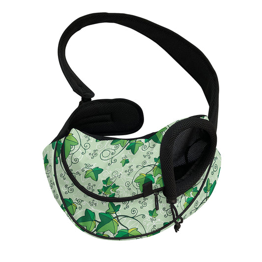 Christmas Ivy Leaf Pattern Print Pet Sling Carrier