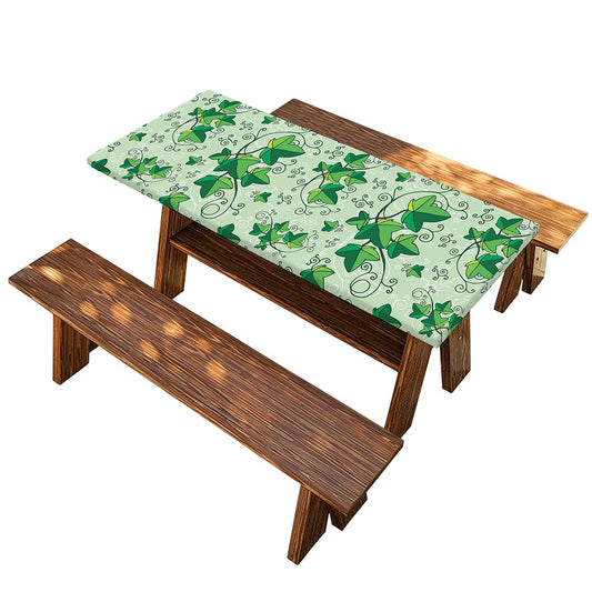 Christmas Ivy Leaf Pattern Print Picnic Table Cover