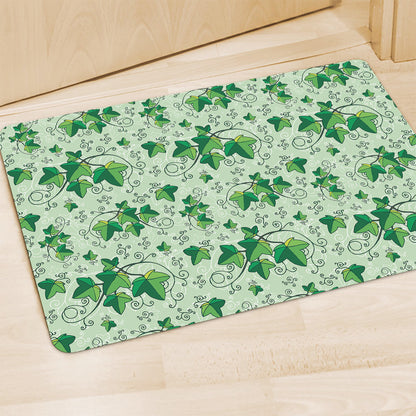 Christmas Ivy Leaf Pattern Print Polyester Doormat