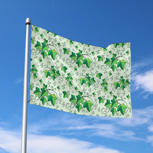 Christmas Ivy Leaf Pattern Print Polyester Flag