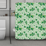 Christmas Ivy Leaf Pattern Print Polyester Shower Curtain