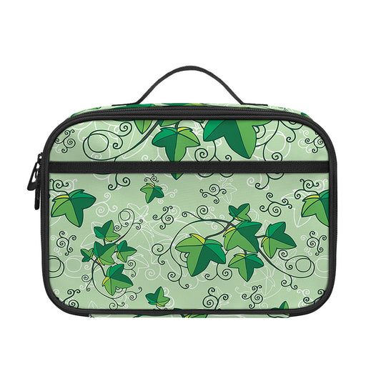 Christmas Ivy Leaf Pattern Print Portable Lunch Bag