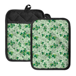 Christmas Ivy Leaf Pattern Print Pot Holders With Pocket