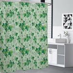 Christmas Ivy Leaf Pattern Print Premium Shower Curtain