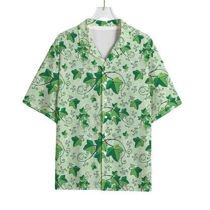 Christmas Ivy Leaf Pattern Print Rayon Hawaiian Shirt