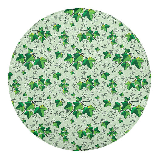 Christmas Ivy Leaf Pattern Print Round Blanket