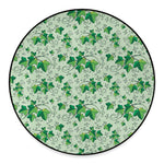 Christmas Ivy Leaf Pattern Print Round Floor Mat